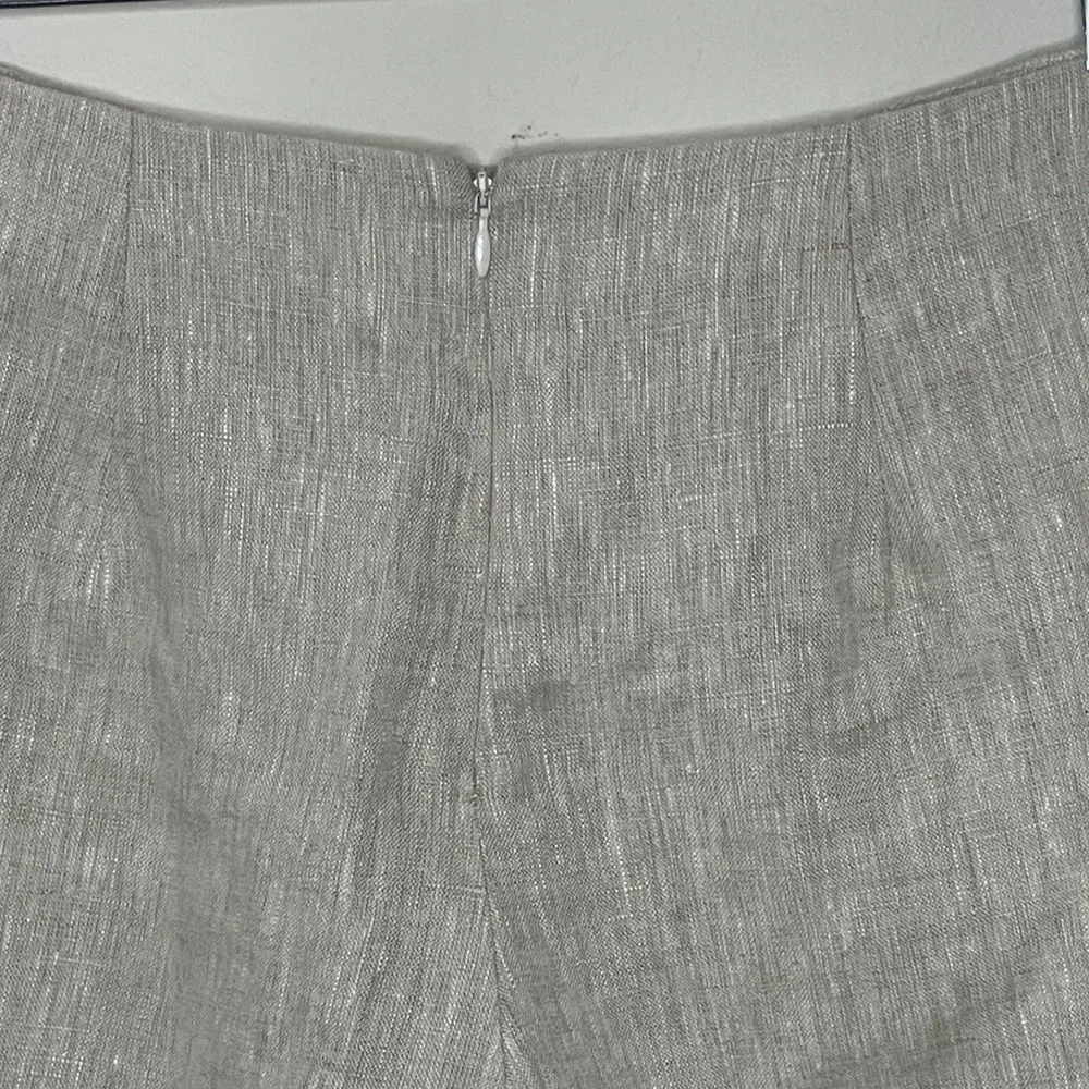 Reformation Oatmeal Beige 100% Linen High Rise Tailored Shorts Size 2 - Picture 3 of 5